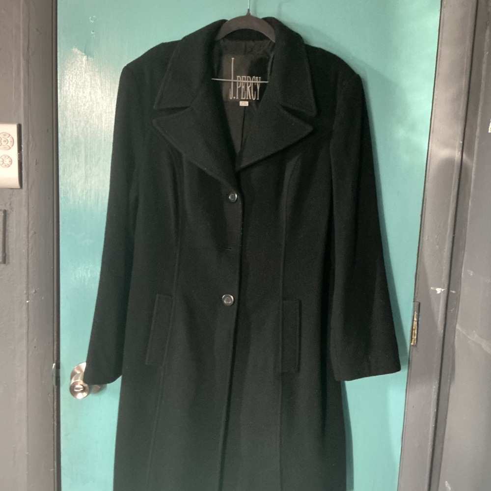 J. Percy 100% Wool Black Formal Winter Coat